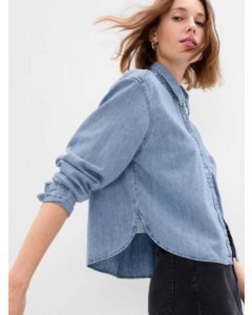 GAP Camisa denim cropped gap mujer oferta