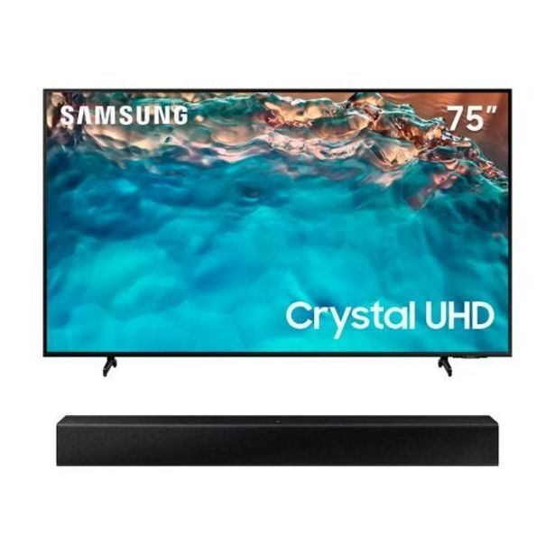 Hiraoka Televisor samsung led 4k uhd smart 75 un75bu8000gxpe (2022) + soundbar samsung hw-t400/pe oferta