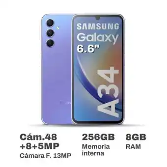 Oechsle Celular samsung galaxy a34 6.6 8gb ram 256gb violeta oferta