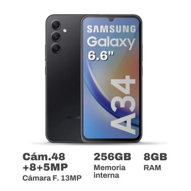 Oechsle Celular samsung galaxy a34 6.6 8gb ram 256gb grafito oferta