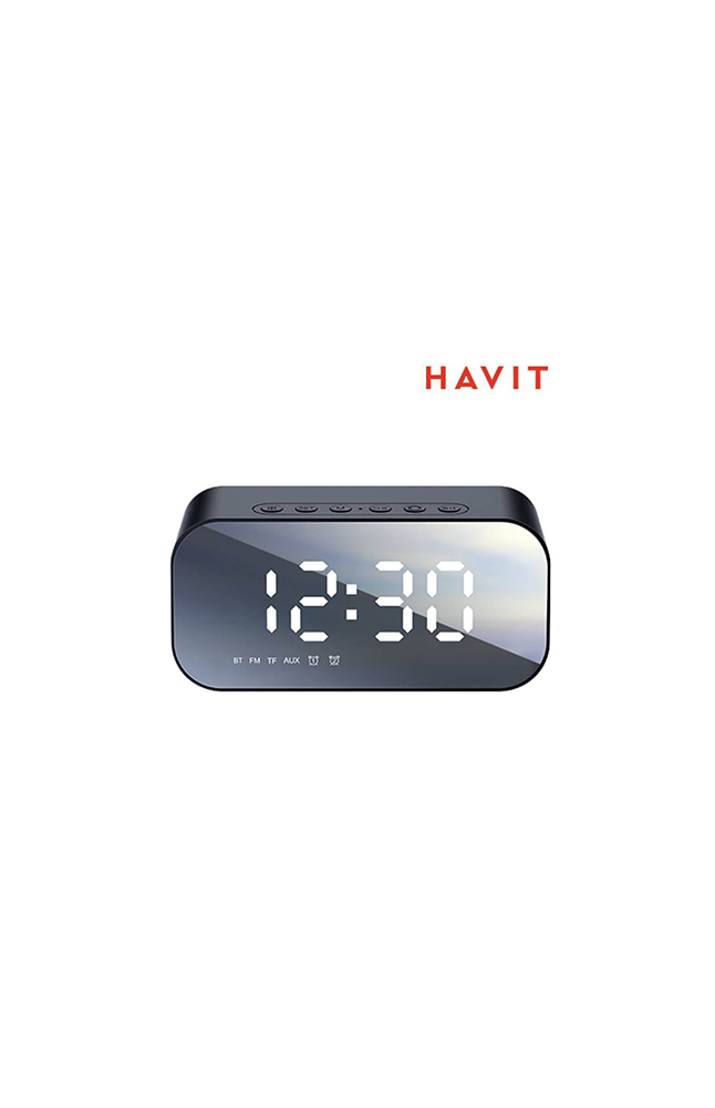 Tiendas EFE Parlante inalámbrico havit bluetooth con despertador m3 negro oferta