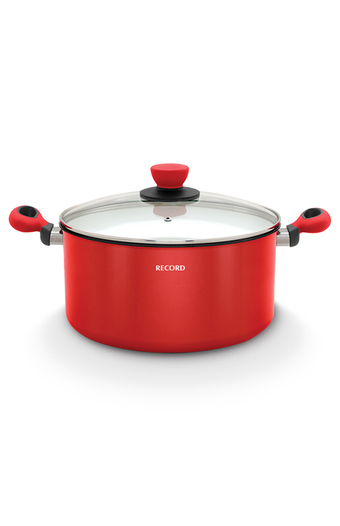 Tiendas EFE Olla record con tapa de vidrio amore rojo oferta
