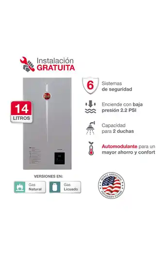 Tiendas EFE Terma a gas 14lt gn rheem oferta