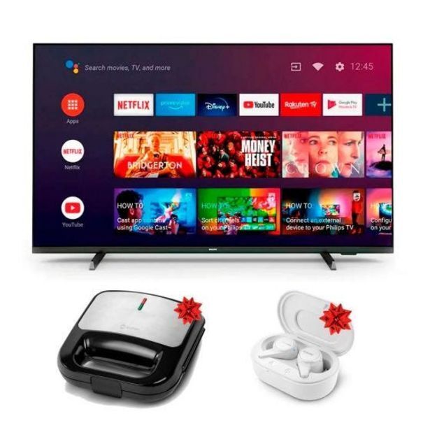 Hiraoka Televisor philips led 4k ultra hd smart 70 70pud7406 + audífono inalámbrico philips tat1207wt blanco + sandwichera miray sm-7 oferta