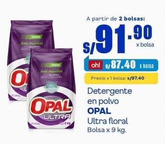 Makro Detergente en polvo OPAL Ultra floral Bolsa x 9 kg. oferta