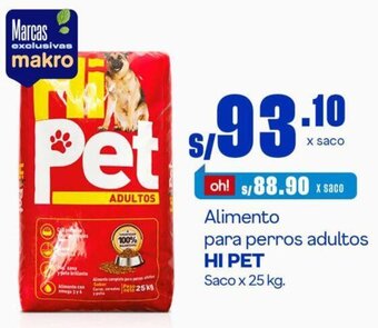 Makro Alimento para perros adultos HI PET Saco x 25 kg. oferta