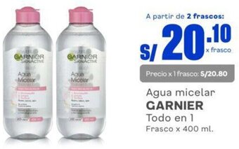 Makro Agua micelar GARNIER Todo en 1 Frasco x 400 ml. oferta