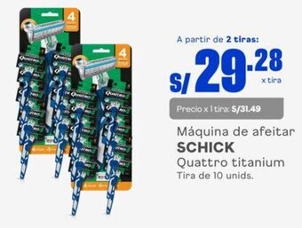 Makro Máquina de afeitar SCHICK Quattro titanium Tira de 10 unids. oferta