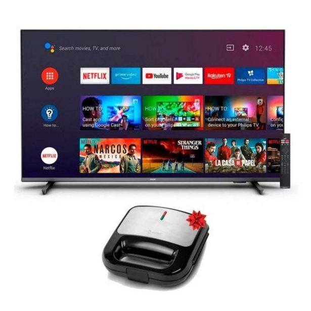Hiraoka Televisor philips led 4k uhd 65 65pud7906 + sandwichera miray sm-72 oferta