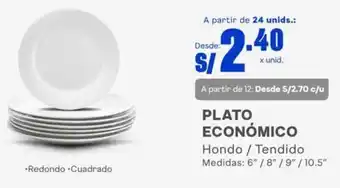 Makro PLATO ECONÓMICO Hondo / Tendido Medidas: 6" /8" / 9" / 10.5" oferta