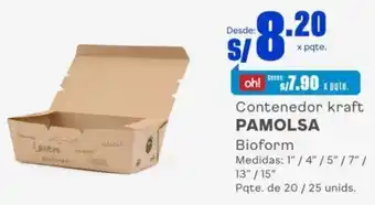 Makro Contenedor kraft PAMOLSA Bioform Pqte. de 20/25 unids. oferta