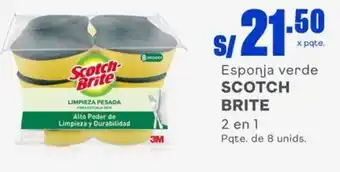 Makro Esponja verde SCOTCH BRITE 2 en 1 Pqte. de 8 unids. oferta