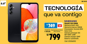 Plaza Vea SAMSUNG GALAXY A14 128GB oferta