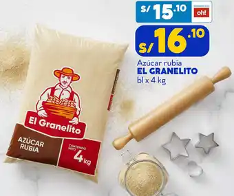 Plaza Vea Azúcar rubia EL GRANELITO bl x 4 kg oferta