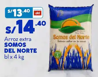 Plaza Vea Arroz extra SOMOS DEL NORTE blx 4 kg oferta