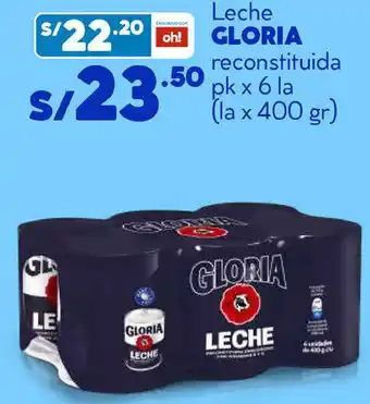 Plaza Vea Leche GLORIA reconstituida pk x 6 la oferta