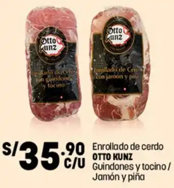 Plaza Vea Enrollado de cerdo OTTO KUNZ Guindones y tocino / Jamón y piña oferta