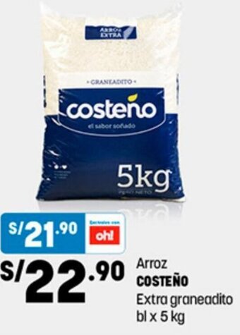Plaza Vea Arroz COSTEÑO Extra graneadito bl x 5 kg oferta
