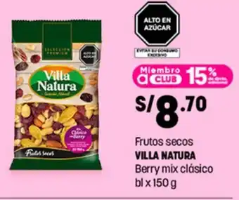 Plaza Vea Frutos secos VILLA NATURA Berry mix clásico bl x 150 g oferta