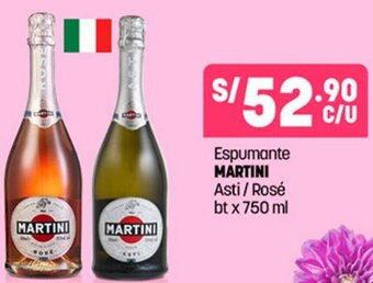 Plaza Vea Espumante MARTINI Asti/Rosé bt x 750 ml oferta