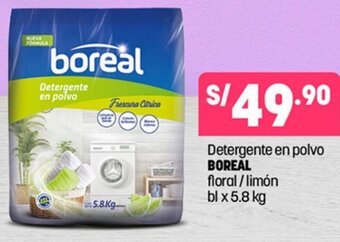 Plaza Vea Detergente en polvo BOREAL floral/limón bl x 5.8 kg oferta