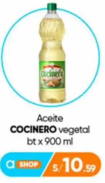 Plaza Vea Aceite COCINERO vegetal bt x 900 ml oferta