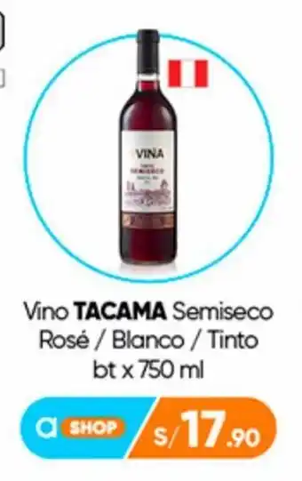 Plaza Vea Vino TACAMA Semiseco Rosé / Blanco / Tinto bt x 750 ml oferta
