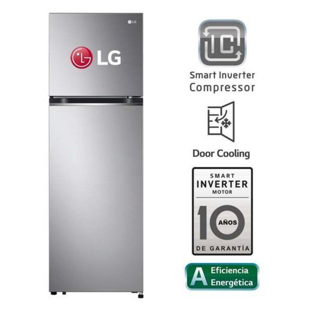 Oechsle Refrigeradora lg no frost gt26bpp top freezer 264l con door cooling plateada oferta
