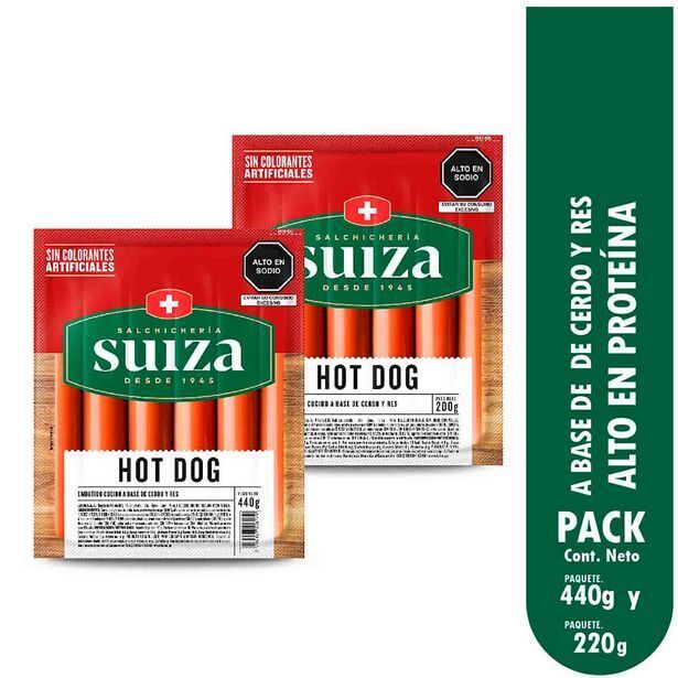 Vivanda Pack hot dog suiza paquete 200g + 440g oferta