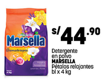 Plaza Vea Detergente en polvo MARSELLA Pétalos relajantes bl x 4 kg oferta