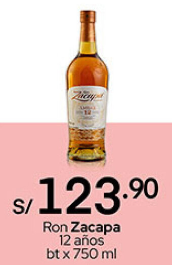 Plaza Vea Ron Zacapa 12 años bt x 750 ml oferta