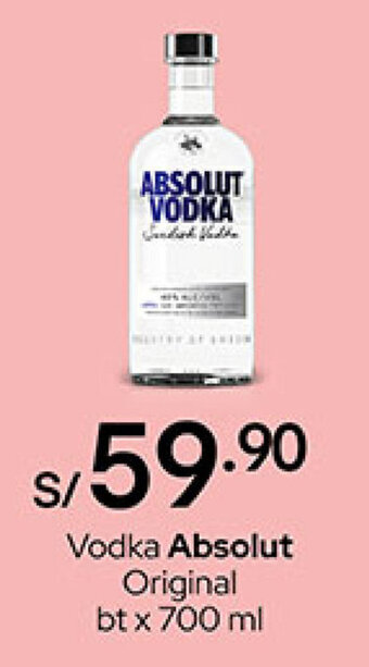 Plaza Vea Vodka Absolut Original bt x 700 ml oferta