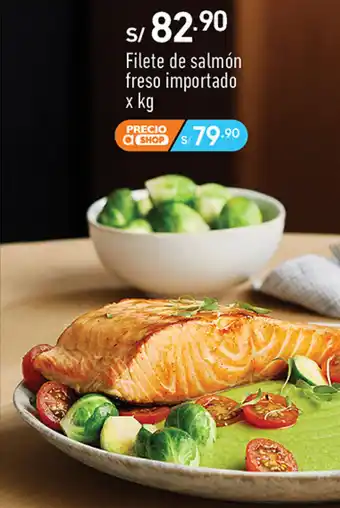 Plaza Vea Filete de salmón freso importado x kg oferta