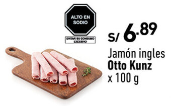 Plaza Vea Jamón ingles Otto Kunz x 100 g oferta