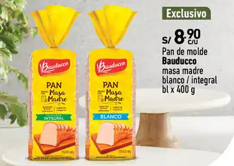 Plaza Vea Pan de molde Bauducco masa madre blanco / integral bl x 400 g oferta
