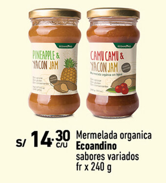 Plaza Vea Mermelada organica Ecoandino sabores variados fr x 240 g oferta