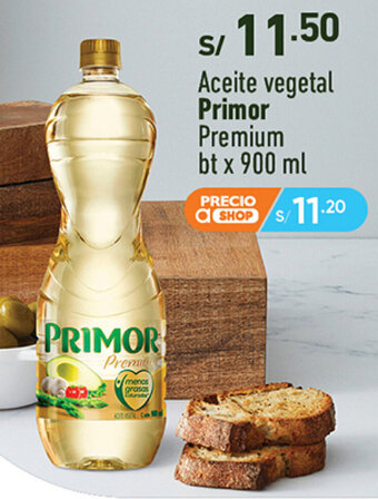 Plaza Vea Aceite vegetal Primor Premium bt x 900 ml oferta