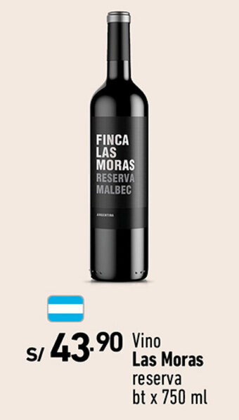 Plaza Vea Vino Las Moras reserva bt x 750 ml oferta