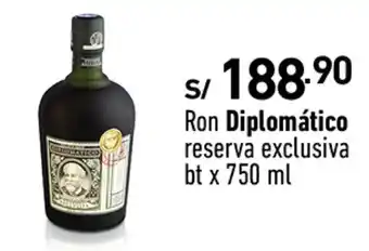 Plaza Vea Ron Diplomático reserva exclusiva bt x 750 ml oferta