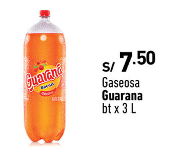 Plaza Vea Gaseosa Guarana bt x 3 L oferta
