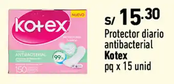 Plaza Vea Protect diario antibacterial Kotex pq x 15 unid oferta