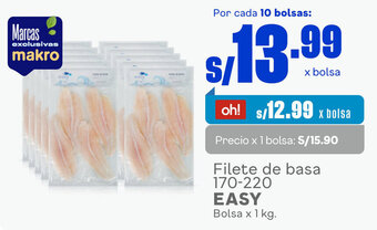 Plaza Vea Filete de basa 170-220 EASY Bolsa x 1 kg. oferta