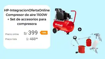 Promart HP-IntegracionOfertaOnline Compresor de aire 1100W + Set de accesorios para compresora oferta