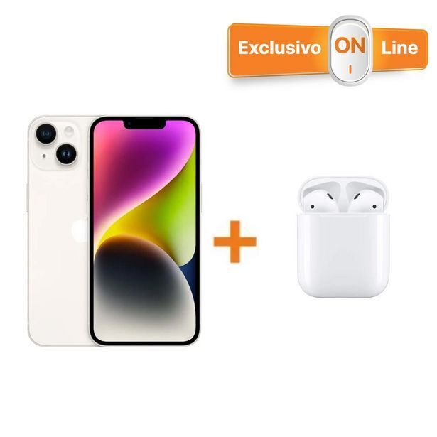 iShop Iphone 14 plus - 128gb - blanco + airpods 2gen oferta