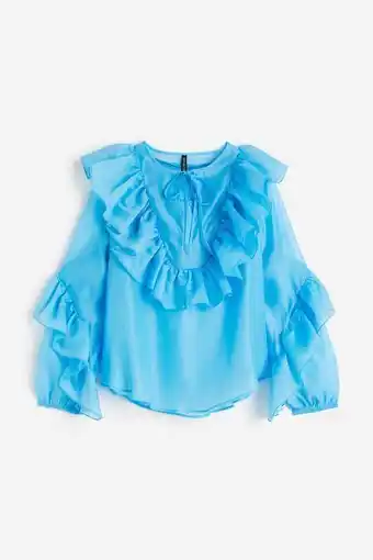 H&M Blusa de organza con volantes oferta
