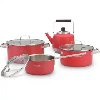 Linio Record juego de ollas 8 piezas fiorenza rojo oferta