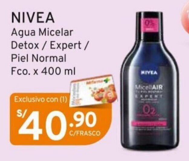 Mifarma NIVEA Agua Micelar Detox / Expert / Piel Normal Fco. x 400 ml oferta
