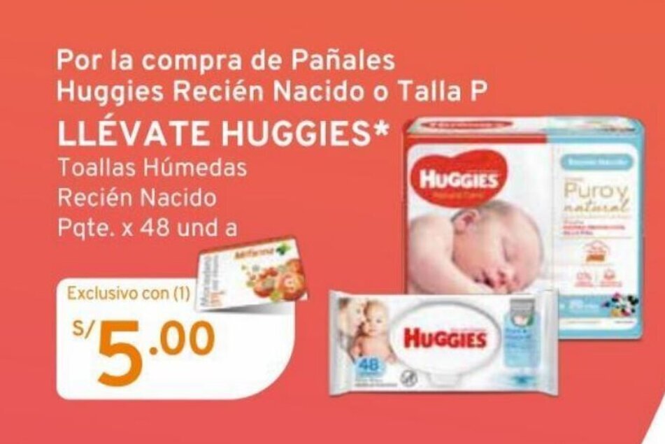 Mifarma LLÉVATE HUGGIES* Toallas Húmedas Recién Nacido Pqte. x 48 und oferta