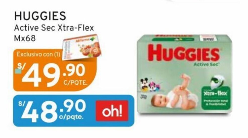 Mifarma HUGGIES Active Sec Xtra-Flex M x 68 oferta