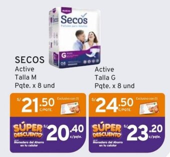 Mifarma SECOS Active Talla M Pqte. x 8 und oferta